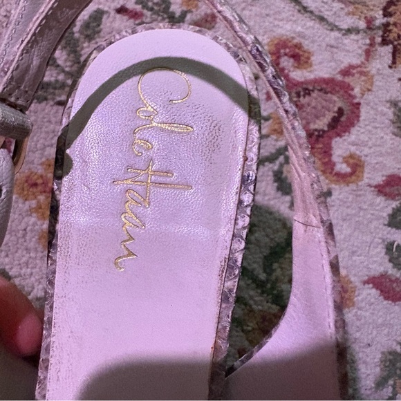 Cole Haan open toe slingback 2 3/4" heel snake pattern buckle size 7 - Picture 9 of 9